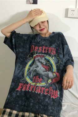 Y2K Grunge Destroy The Patriarchy Shirt - Retro 90S Fashion, Summer Y2K Outfits, Gothic Y2K Style