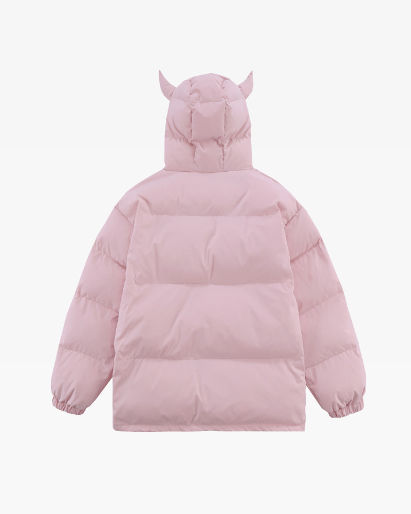 Y2K Grunge Devil Horn Puffer Jacket - Retro 90S Fashion, Gothic Y2K, Summer Y2K Outfits Y2K Grunge Devil Horn Puffer Jacket - Retro 90S Fashion, Gothic Y2K, Summer Y2K Outfits