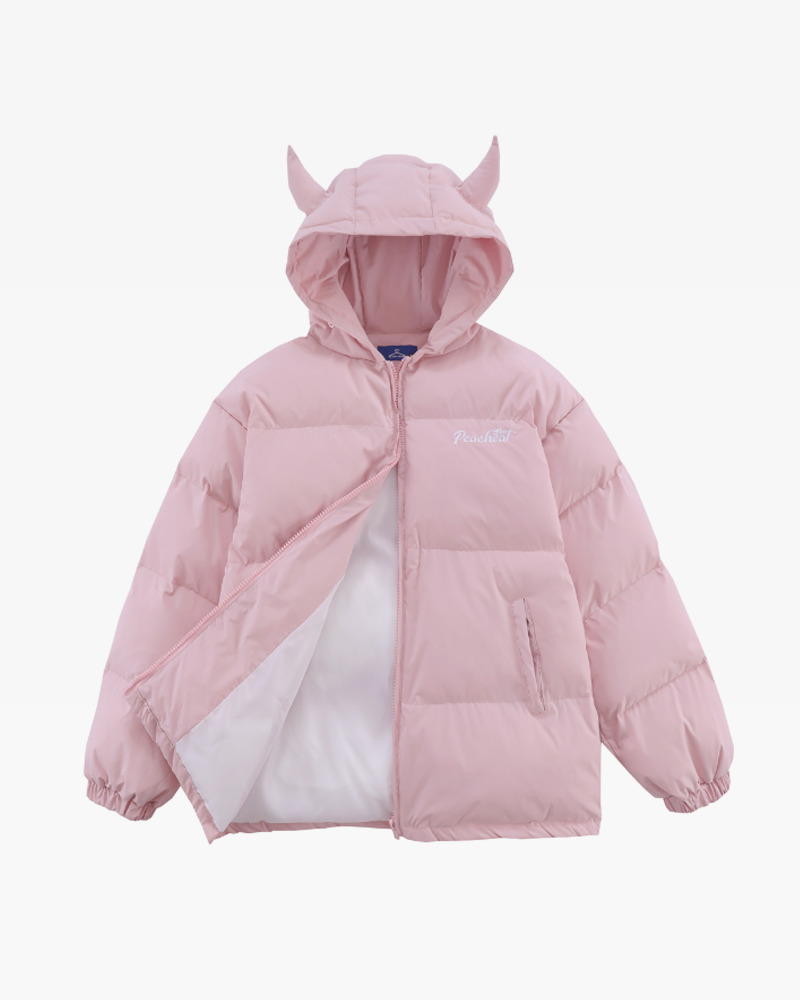 Y2K Grunge Devil Horn Puffer Jacket - Retro 90S Fashion, Gothic Y2K, Summer Y2K Outfits Y2K Grunge Devil Horn Puffer Jacket - Retro 90S Fashion, Gothic Y2K, Summer Y2K Outfits