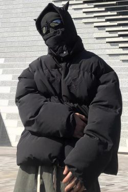 Y2K Grunge Devil Puffer Jacket - Retro 90S Fashion, Summer Outfits, And Club Party Style