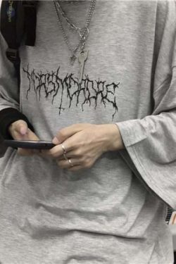 Y2K Grunge Devil Star Print Loose T-Shirt - Retro 90S Summer Outfit, Pastel Goth Style