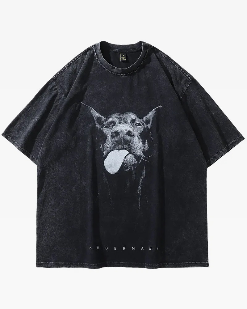 Y2K Grunge Doberman T-Shirt - Retro 90S Fashion, Summer Y2K Outfits, Gothic Y2K Style Y2K Grunge Doberman T-Shirt - Retro 90S Fashion, Summer Y2K Outfits, Gothic Y2K Style