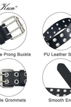 Y2K Grunge Double Pin Buckle Belt - Retro 90S Fashion, Gothic Y2K, Pastel Goth Accessory
