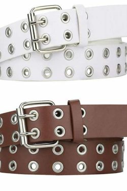 Y2K Grunge Double Pin Buckle Belt - Retro 90S Fashion, Gothic Y2K, Pastel Goth Accessory