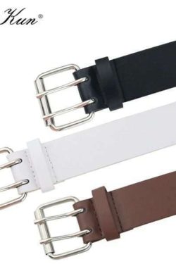 Y2K Grunge Double Pin Buckle Belt - Retro 90S Fashion, Gothic Y2K, Pastel Goth Accessory