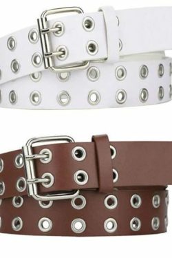 Y2K Grunge Double Pin Buckle Belt - Retro 90S Fashion, Gothic Y2K, Pastel Goth Accessory