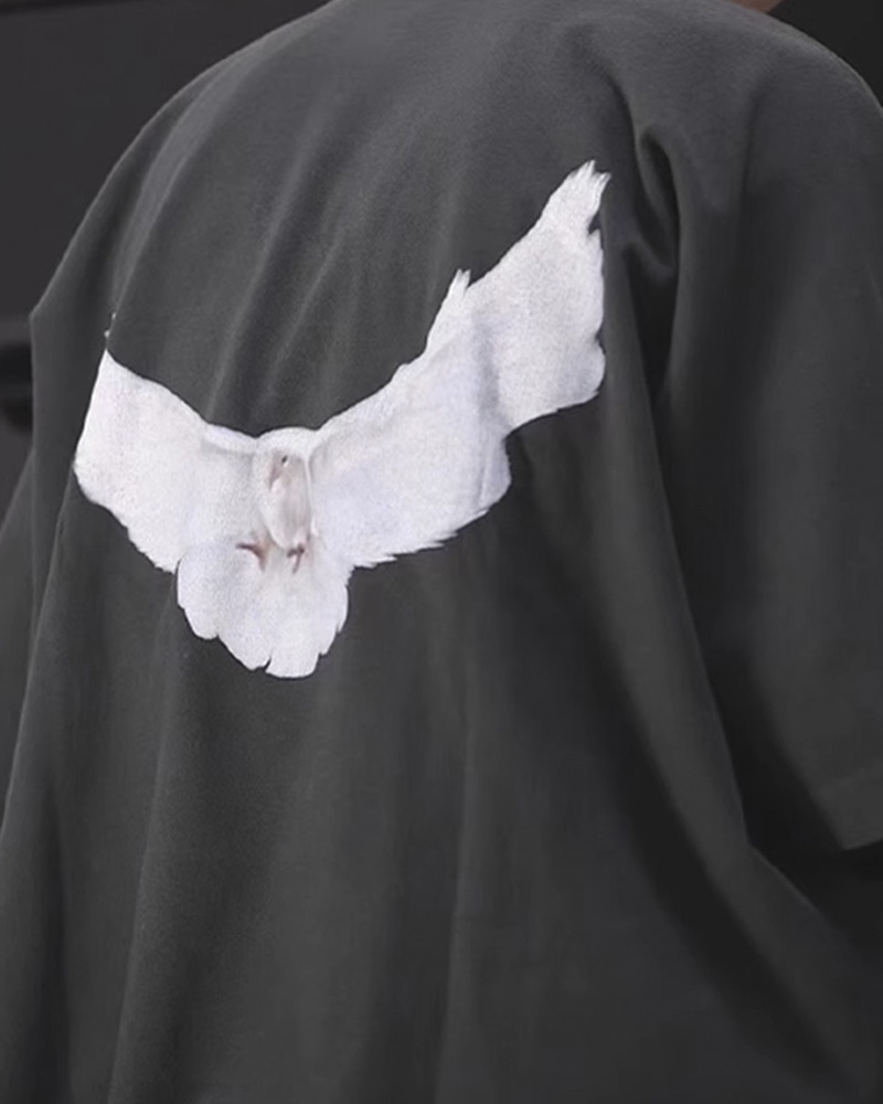 Y2K Grunge Dove Shirt - Retro 90S Summer Outfit, Pastel Goth, Y2K Club & Party Fashion