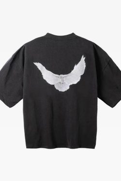 Y2K Grunge Dove Shirt - Retro 90S Summer Outfit, Pastel Goth, Y2K Club & Party Fashion