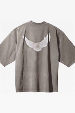 Y2K Grunge Dove Shirt - Retro 90S Summer Outfit, Pastel Goth, Y2K Club & Party Fashion