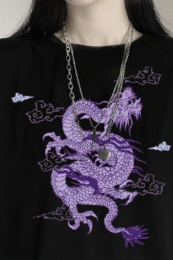 Y2K Grunge Dragon Aesthetic T-Shirt - 90S Retro Summer Outfit, Y2K Fashion Top