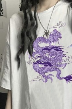 Y2K Grunge Dragon Aesthetic T-Shirt - 90S Retro Summer Outfit, Y2K Fashion Top