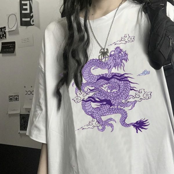 Y2K Grunge Dragon Aesthetic T-Shirt - 90S Retro Summer Outfit, Y2K Fashion Top