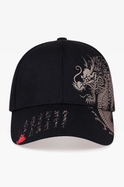 Y2K Grunge Dragon Baseball Cap - Retro 90S Fashion, Summer Y2K Outfits, Pastel Goth Style