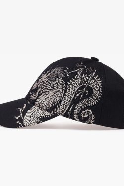 Y2K Grunge Dragon Baseball Cap - Retro 90S Fashion, Summer Y2K Outfits, Pastel Goth Style