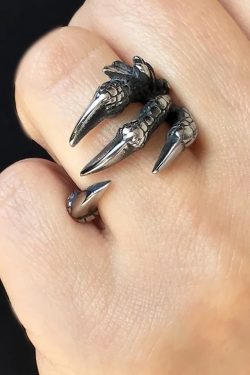Y2K Grunge Dragon Claw Ring - Retro 90S Fashion, Gothic Y2K, Popstar & Party Outfits Accessory