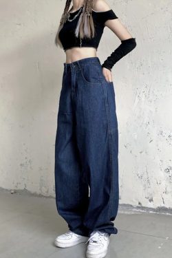 Y2K Grunge Dragon Embroidered Jeans - 90S Retro Style, Summer Y2K Outfits, Gothic Y2K Fashion
