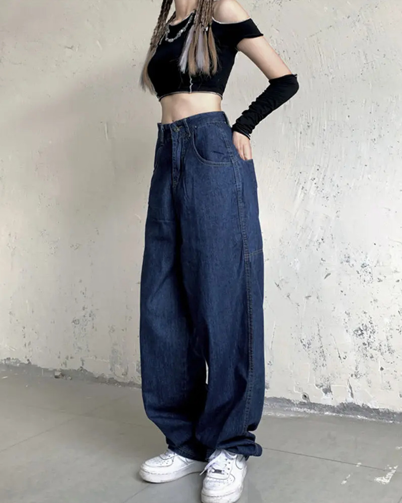 Y2K Grunge Dragon Embroidered Jeans - 90S Retro Style, Summer Y2K Outfits, Gothic Y2K Fashion Y2K Grunge Dragon Embroidered Jeans - 90S Retro Style, Summer Y2K Outfits, Gothic Y2K Fashion