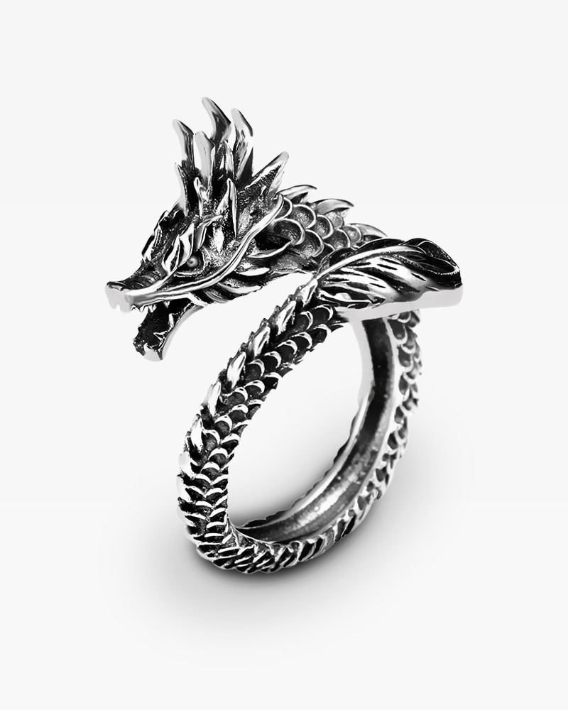 Y2K Grunge Dragon Ring - Retro 90S Fashion, Gothic Y2K, Pastel Goth, Y2K Popstar Style