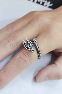 Y2K Grunge Dragon Ring - Retro 90S Fashion, Gothic Y2K, Pastel Goth, Y2K Popstar Style