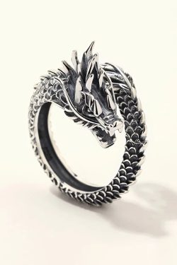 Y2K Grunge Dragon Ring - Retro 90S Fashion, Gothic Y2K, Pastel Goth, Y2K Popstar Style