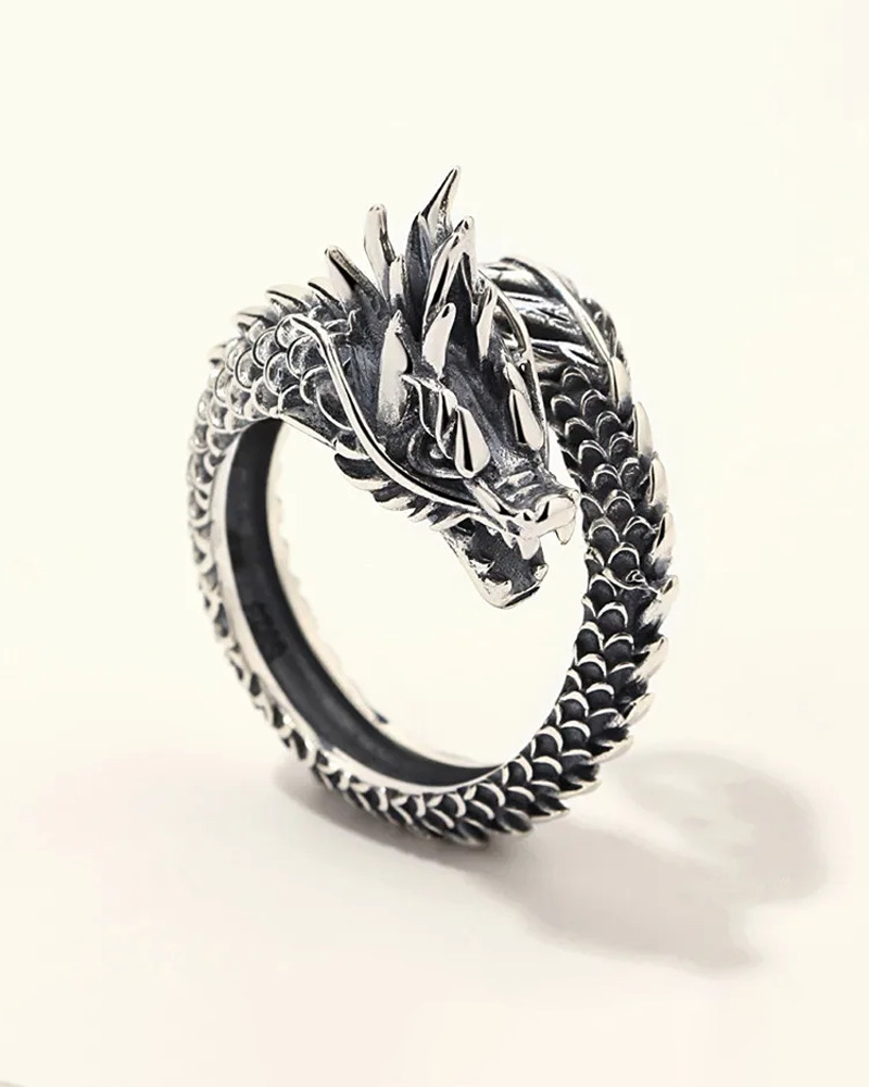 Y2K Grunge Dragon Ring - Retro 90S Fashion, Gothic Y2K, Pastel Goth, Y2K Popstar Style