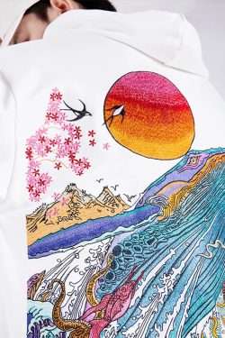 Y2K Grunge Embroidered Japanese Hoodie - Retro 90S Fashion, Summer Outfits, And Clubwear