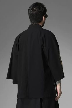 Y2K Grunge Embroidered Kimono Cardigan - Retro 90S Summer Outfit, Pastel Goth Style