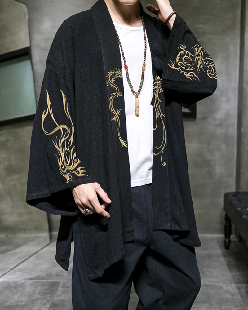 Y2K Grunge Embroidered Kimono Jacket - Retro 90S Fashion, Summer Outfits, And Party Looks