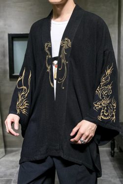 Y2K Grunge Embroidered Kimono Jacket - Retro 90S Fashion, Summer Outfits, And Party Looks