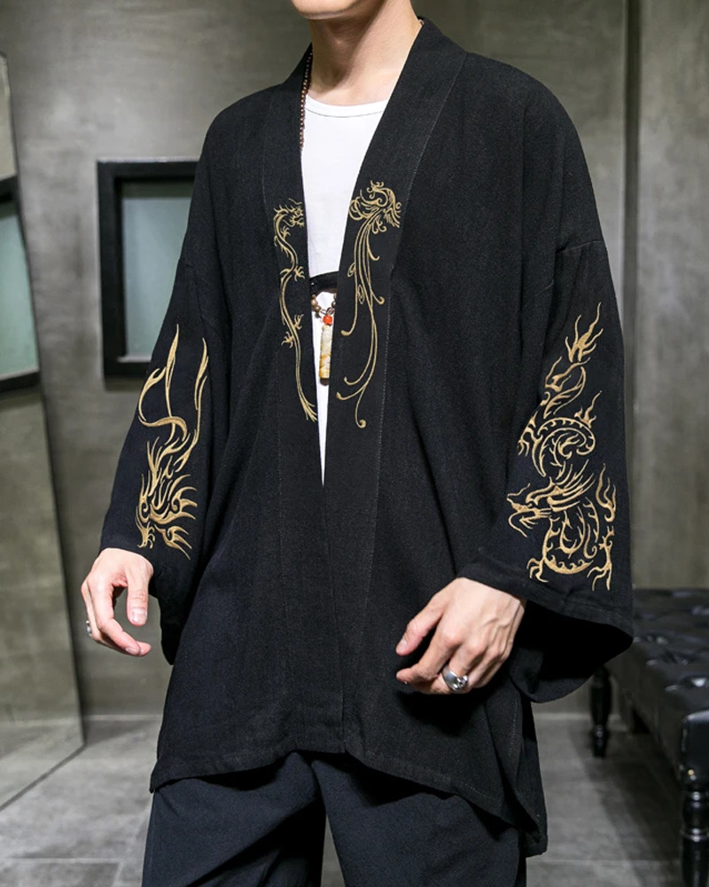 Y2K Grunge Embroidered Kimono Jacket - Retro 90S Fashion, Summer Outfits, And Party Looks