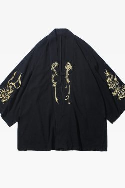 Y2K Grunge Embroidered Kimono Jacket - Retro 90S Fashion, Summer Outfits, And Party Looks