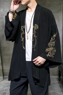 Y2K Grunge Embroidered Kimono Jacket - Retro 90S Fashion, Summer Outfits, And Party Looks