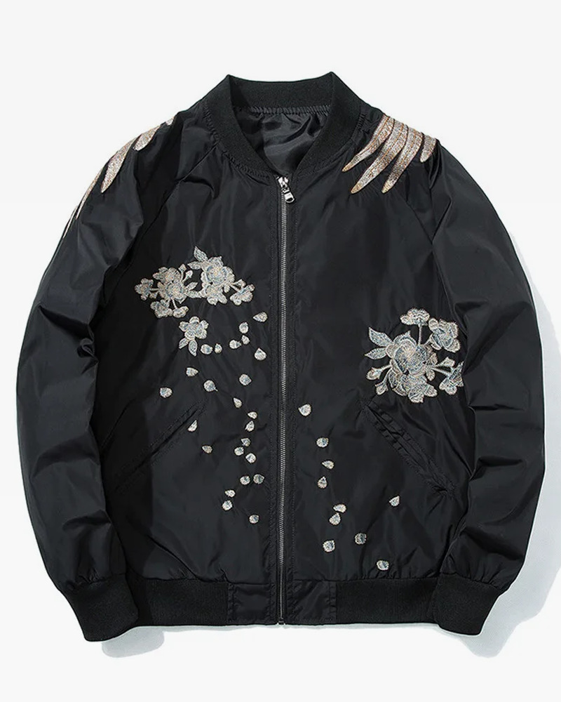 Y2K Grunge Embroidered Phoenix Bomber Jacket - Retro 90S Fashion, Summer & Party Outfits Y2K Grunge Embroidered Phoenix Bomber Jacket - Retro 90S Fashion, Summer & Party Outfits