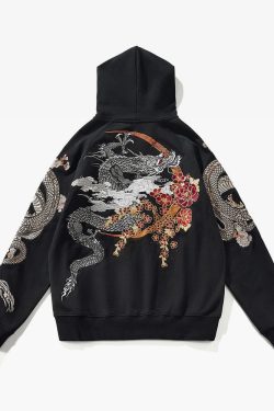 Y2K Grunge Embroidered Zip Up Jacket - 90S Fashion, Retro Style, Summer Y2K Outfits