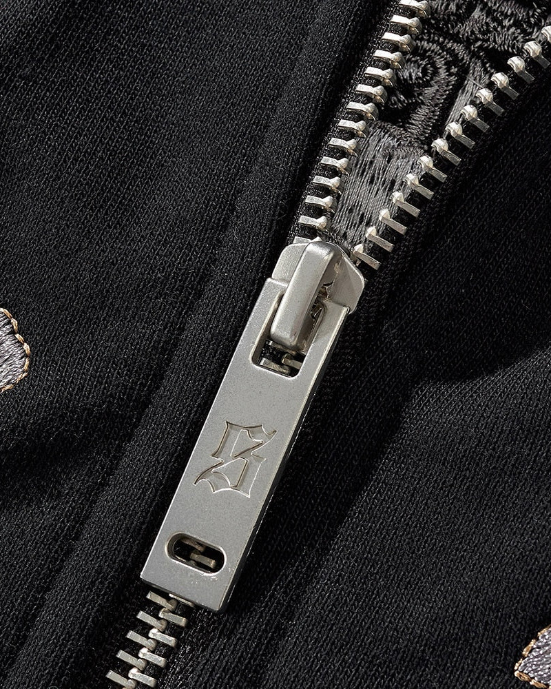 Y2K Grunge Embroidered Zip Up Jacket - 90S Fashion, Retro Style, Summer Y2K Outfits Y2K Grunge Embroidered Zip Up Jacket - 90S Fashion, Retro Style, Summer Y2K Outfits