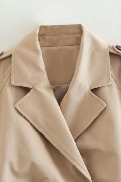 Y2K Grunge Estelle Cropped Trench Coat - Retro 90S Fashion, Summer & Party Outfits