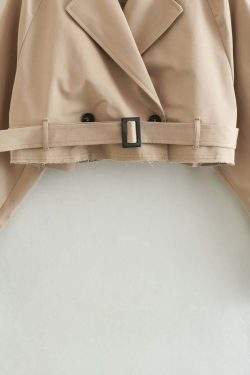 Y2K Grunge Estelle Cropped Trench Coat - Retro 90S Fashion, Summer & Party Outfits