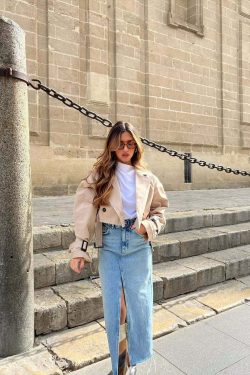 Y2K Grunge Estelle Cropped Trench Coat - Retro 90S Fashion, Summer & Party Outfits