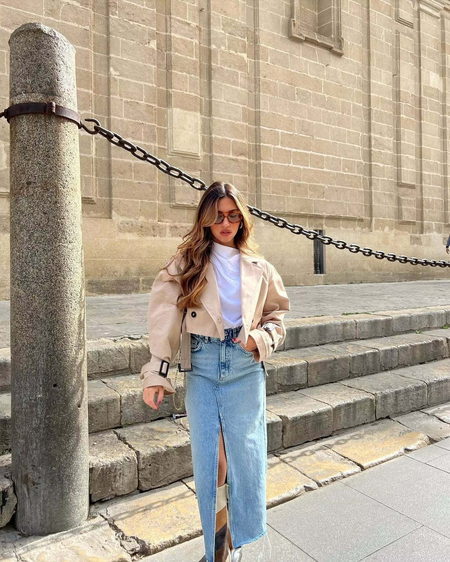 Y2K Grunge Estelle Cropped Trench Coat - Retro 90S Fashion, Summer & Party Outfits Y2K Grunge Estelle Cropped Trench Coat - Retro 90S Fashion, Summer & Party Outfits