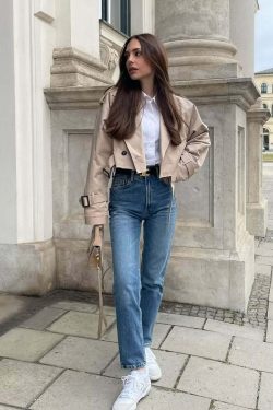 Y2K Grunge Estelle Cropped Trench Coat - Retro 90S Fashion, Summer & Party Outfits