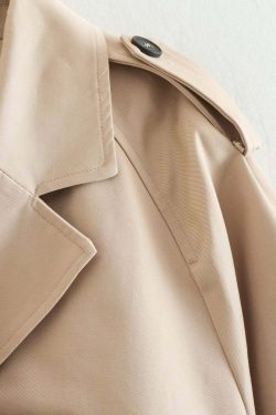 Y2K Grunge Estelle Cropped Trench Coat - Retro 90S Fashion, Summer & Party Outfits