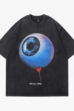 Y2K Grunge Eyeball T-Shirt - Retro 90S Fashion, Summer Y2K Outfits, Gothic Y2K Style