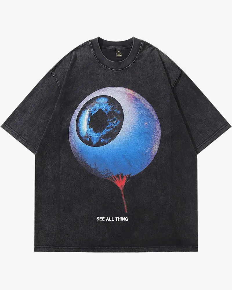 Y2K Grunge Eyeball T-Shirt - Retro 90S Fashion, Summer Y2K Outfits, Gothic Y2K Style