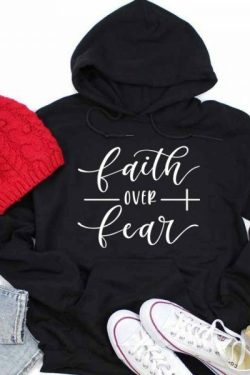 Y2K Grunge Faith Over Fear Hoodie - Retro 90S Fashion, Summer Outfits, And Pastel Goth Style