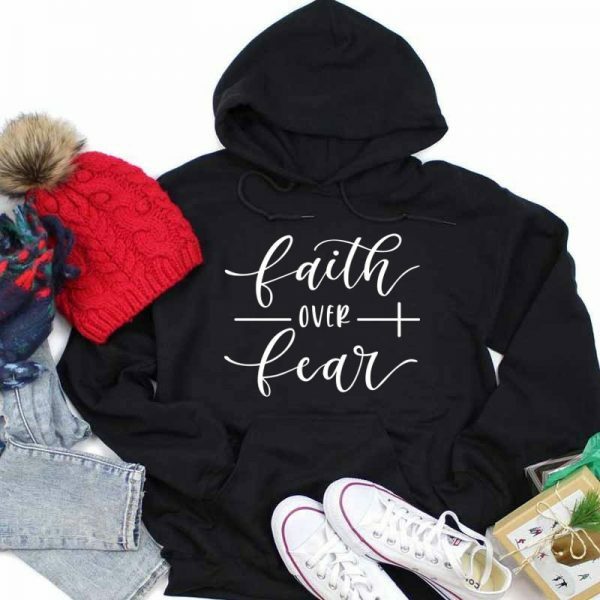 Y2K Grunge Faith Over Fear Hoodie - Retro 90S Fashion, Summer Outfits, And Pastel Goth Style Y2K Grunge Faith Over Fear Hoodie - Retro 90S Fashion, Summer Outfits, And Pastel Goth Style