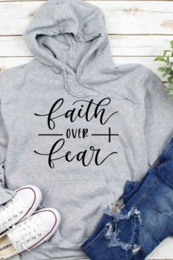 Y2K Grunge Faith Over Fear Hoodie - Retro 90S Fashion, Summer Outfits, And Pastel Goth Style