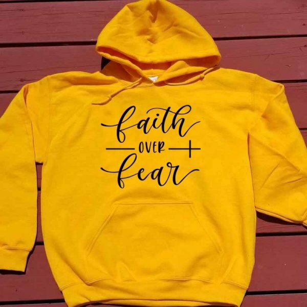 Y2K Grunge Faith Over Fear Hoodie - Retro 90S Fashion, Summer Outfits, And Pastel Goth Style Y2K Grunge Faith Over Fear Hoodie - Retro 90S Fashion, Summer Outfits, And Pastel Goth Style