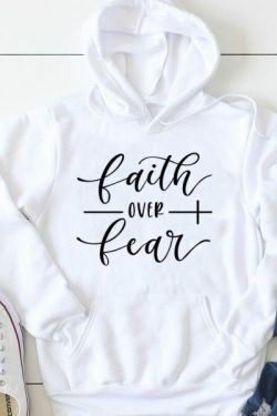 Y2K Grunge Faith Over Fear Hoodie - Retro 90S Fashion, Summer Outfits, And Pastel Goth Style