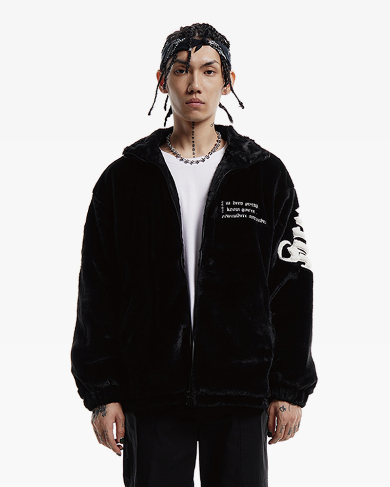 Y2K Grunge Faux Fur Jacket - 90S Retro Style, Perfect For Y2K Summer Outfits And Party Looks