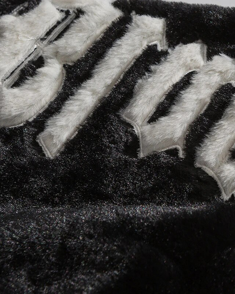 Y2K Grunge Faux Fur Jacket - 90S Retro Style, Perfect For Y2K Summer Outfits And Party Looks